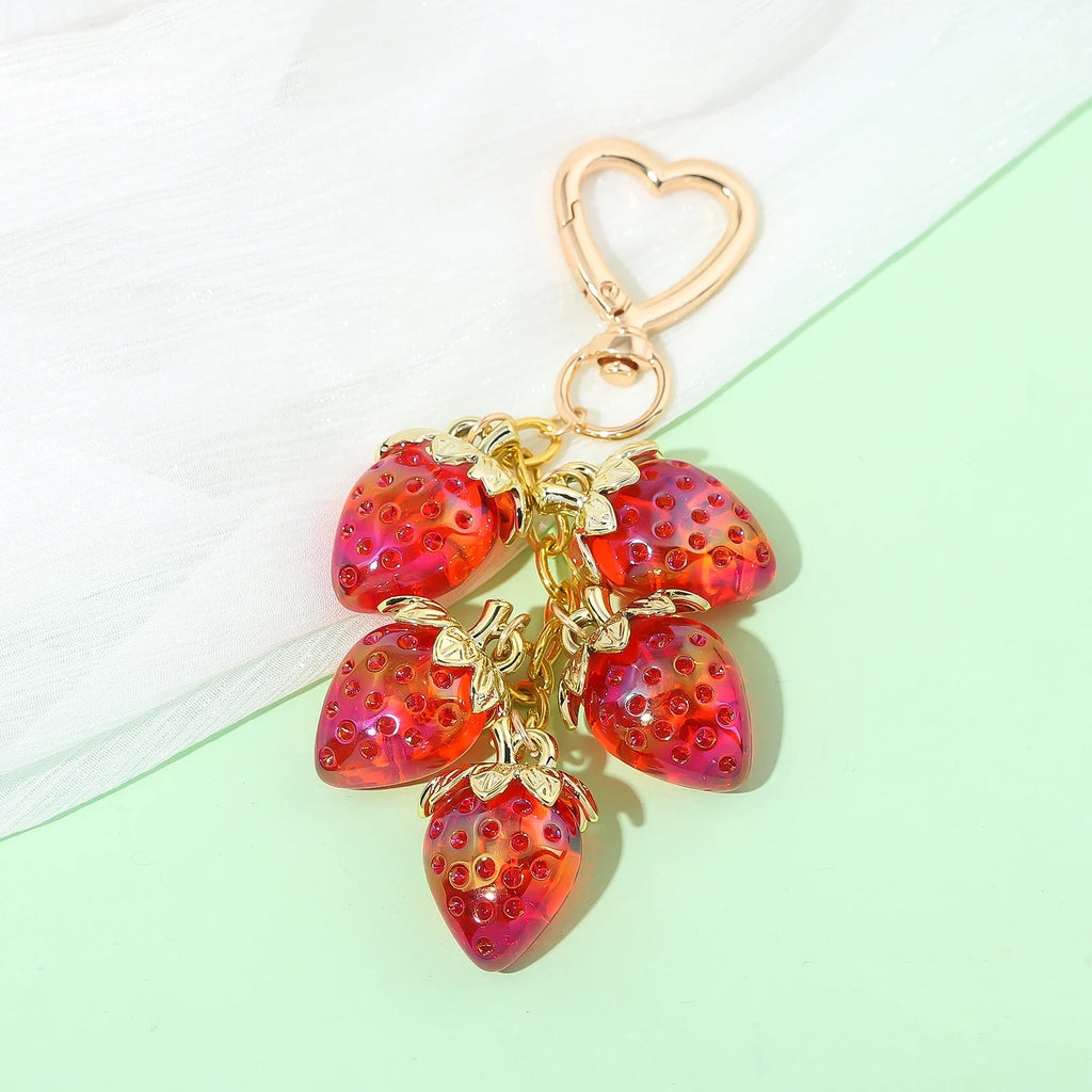 Cute Strawberries Keychain
