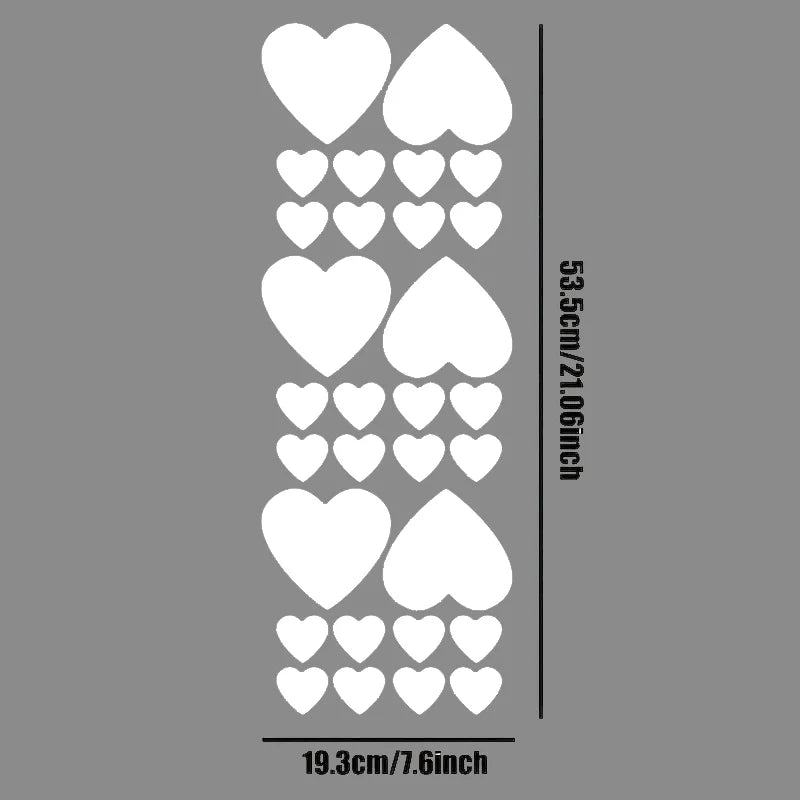 30pcs Hearts Car Vinyl Stickers