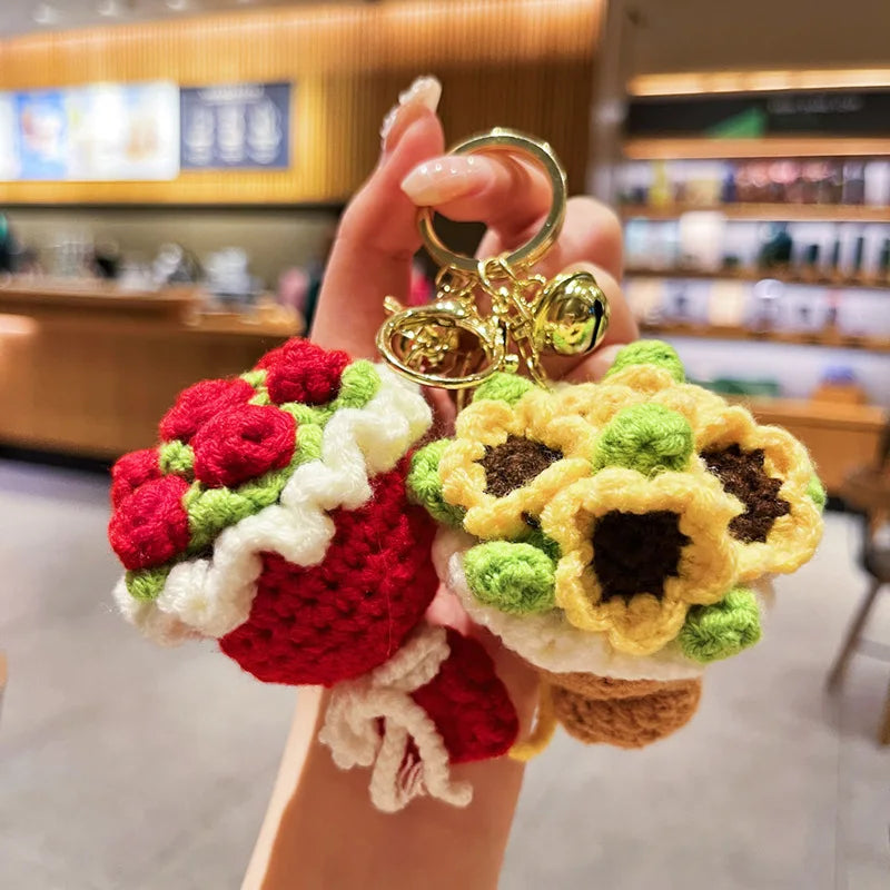 Cute Crochet Bouquet Keychain
