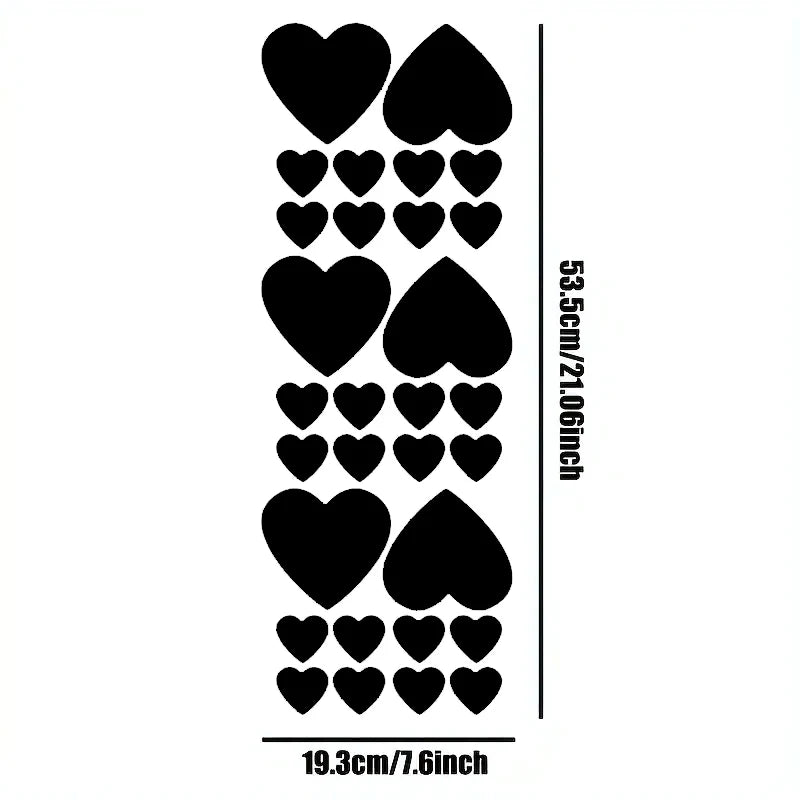 30pcs Hearts Car Vinyl Stickers