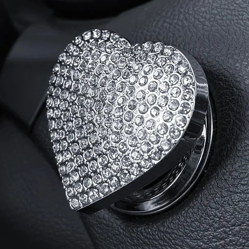 Crystal Heart Ignition Start Button Decor