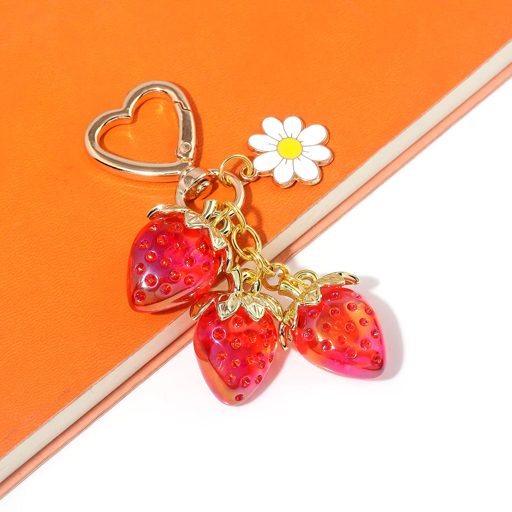 Cute Strawberries Keychain