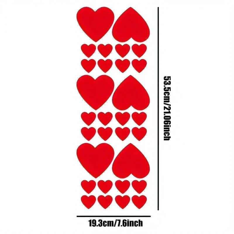 30pcs Hearts Car Vinyl Stickers