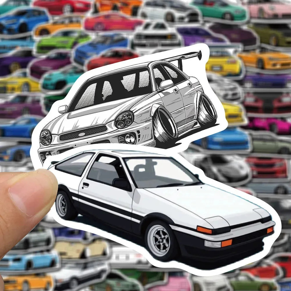 Cartoon JDM Racing Car Stickers