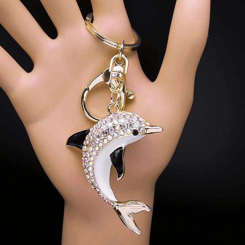 Lucky Dolphin Crystal Cute Keychain