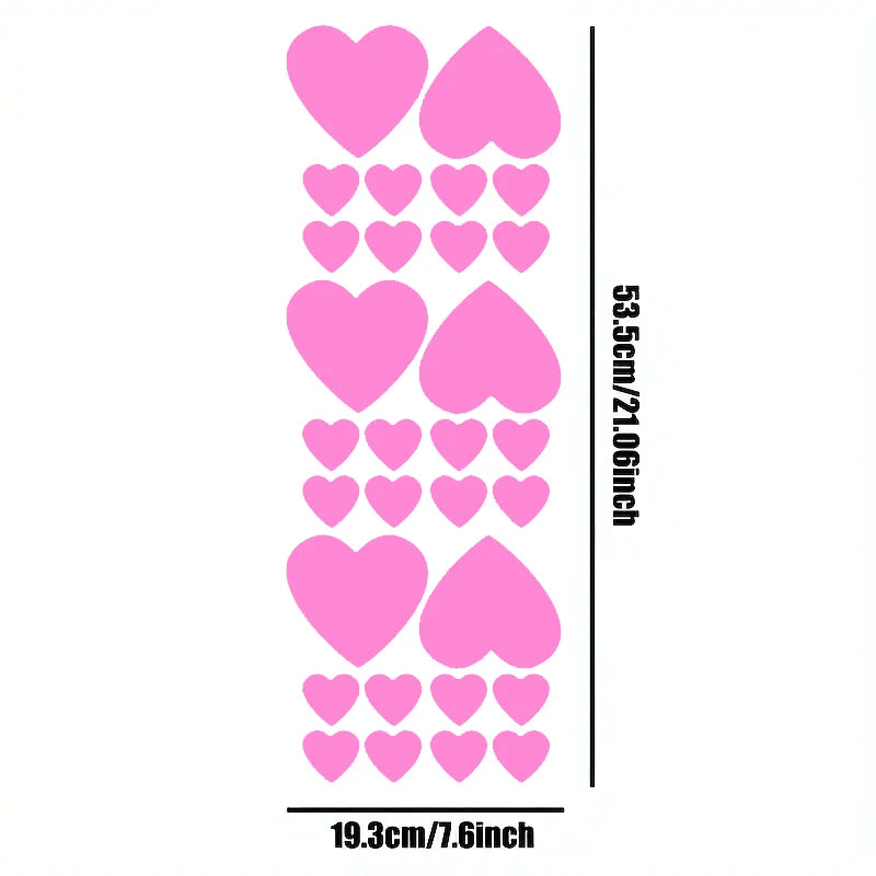 30pcs Hearts Car Vinyl Stickers
