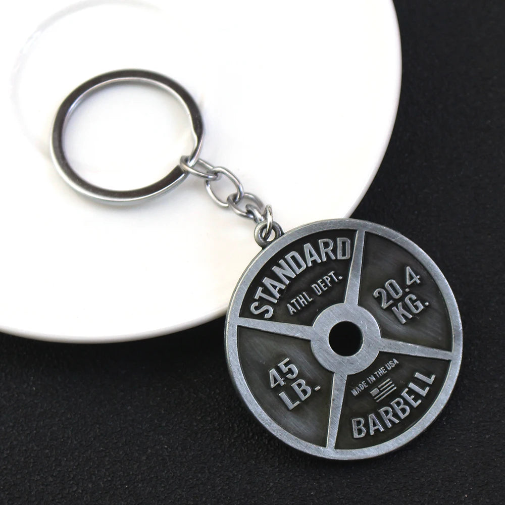 45 LB Barbell Plate Keychain