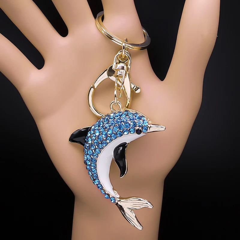 Lucky Dolphin Crystal Cute Keychain