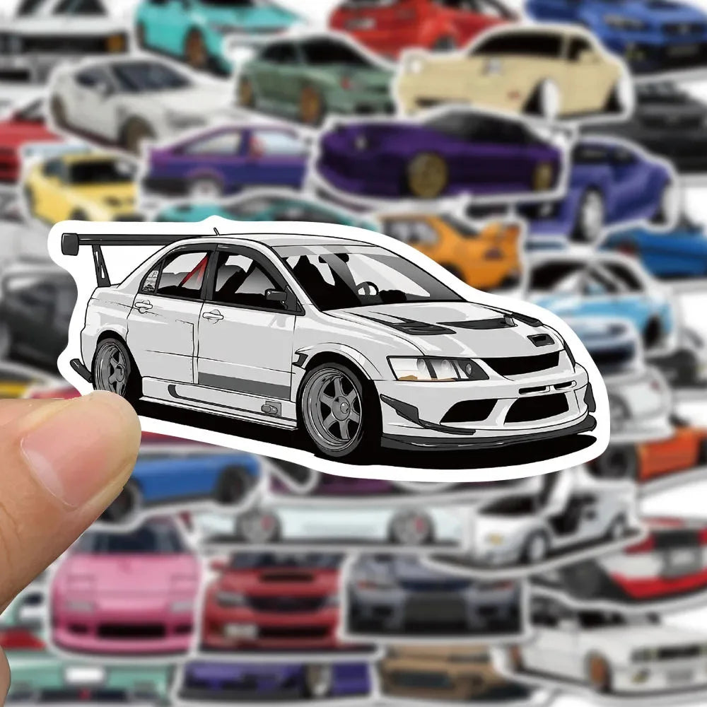 Cartoon JDM Racing Car Stickers