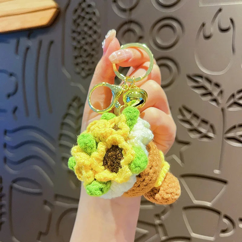 Cute Crochet Bouquet Keychain