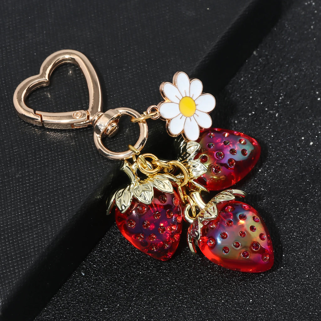 Cute Strawberries Keychain