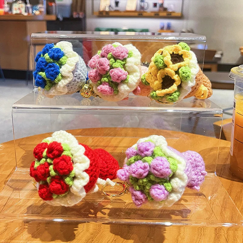 Cute Crochet Bouquet Keychain
