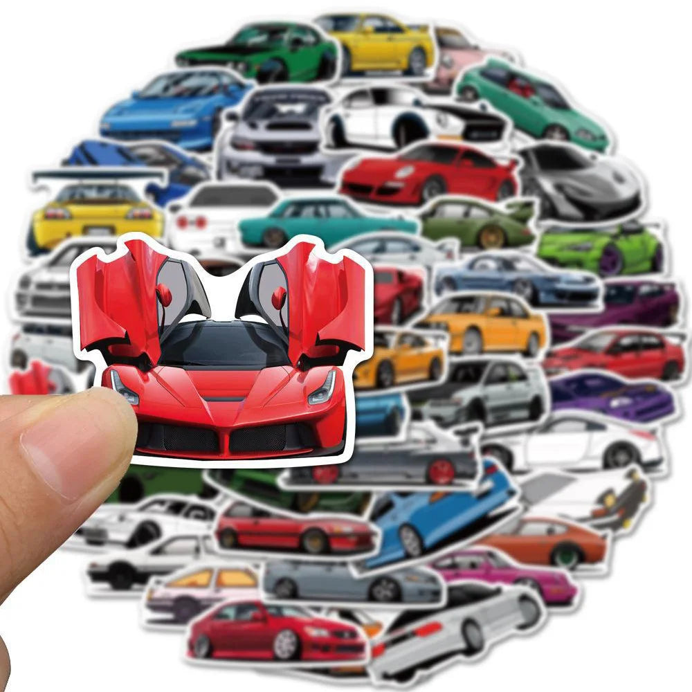 Cartoon JDM Racing Car Stickers